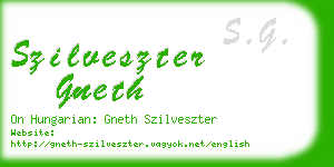 szilveszter gneth business card